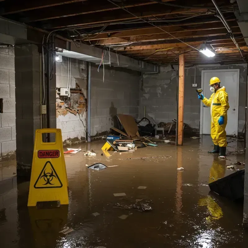 Flooded Basement Electrical Hazard in Stoneboro, PA Property